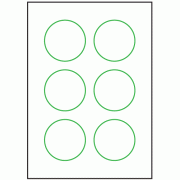 71mm dia - 6 labels per sheet