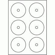 115mm dia CD/DVD - 6 labels per sheet (A3)