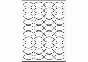 65mm x 35mm Oval - 40 labels per sheet (A3)