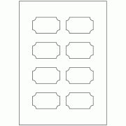 Ticket Shape 65mm x 38mm - 8 labels per sheet