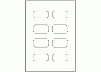 Ticket Shape 65mm x 38mm - 8 labels per sheet