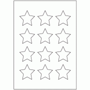 Star 50mm x 50mm - 12 labels per sheet