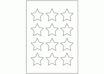 Star 50mm x 50mm - 12 labels per sheet