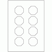 Octagon 50mm x 50mm - 8 labels per sheet