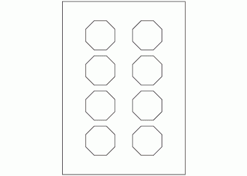 Octagon 50mm x 50mm - 8 labels per sheet