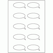 Speech Bubble 70mm x 32mm - 10 labels per sheet