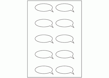 Speech Bubble 70mm x 32mm - 10 labels per sheet