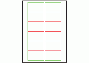 77mm x 46.5mm - 12 labels per sheet