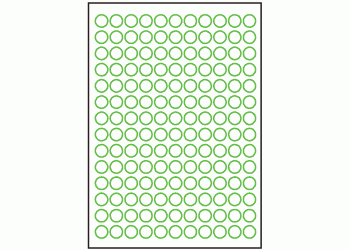 15mm dia - 154 labels per sheet