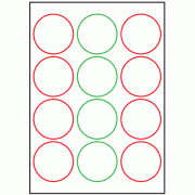 65mm dia - 12 labels per sheet