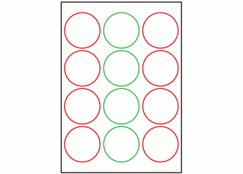 65mm dia - 12 labels per sheet