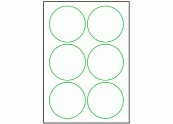 90mm dia - 6 labels per sheet