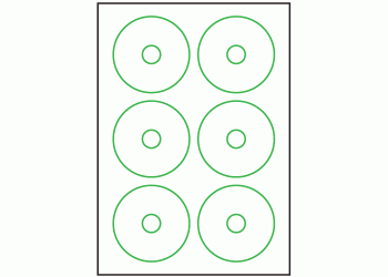 Mini CD Labels - 6 labels per sheet