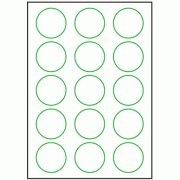 50mm dia - 15 labels per sheet