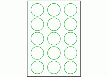 50mm dia - 15 labels per sheet