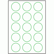 53mm dia - 15 labels per sheet