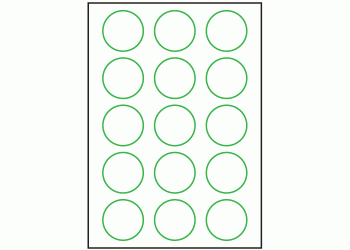 53mm dia - 15 labels per sheet