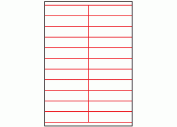 105mm x 25.4mm - 22 labels per sheet