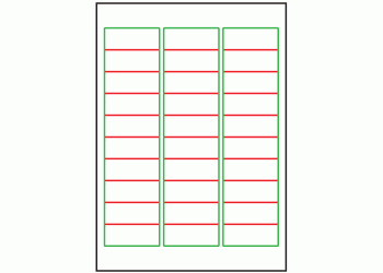 64mm x 25.4mm - 30 labels per sheet