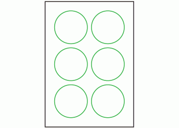 80mm dia - 6 labels per sheet