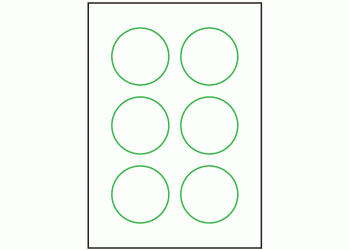 71mm dia - 6 labels per sheet