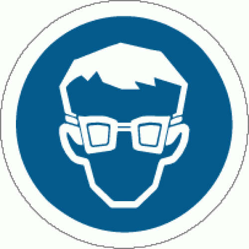 Eye Protection 90mm dia Self Adhesive Sticker Power2Print